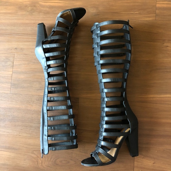 Black Gladiator heeled sandals - Picture 1 of 3